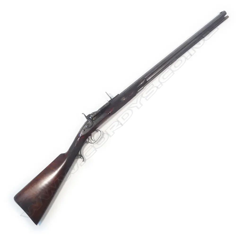 A Snider action .450 cal sporting rifle, with walnut stock, in brass bound oak fitted case Image 1++