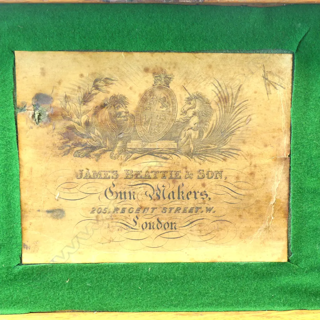 A Snider action .450 cal sporting rifle, with walnut stock, in brass bound oak fitted case Image 1++