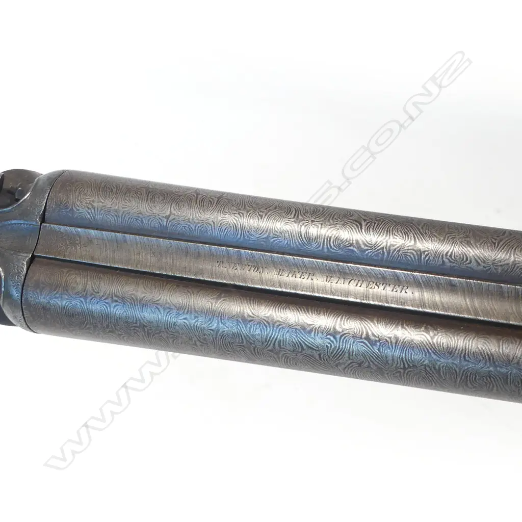 A 12-bore double barrel open-hammer shotgun by T. Newton, Manchester, Image 1++