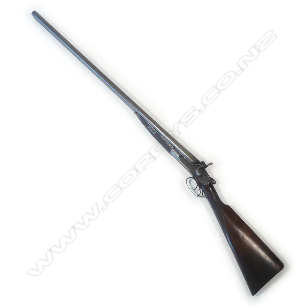 A 12-bore double barrel open-hammer shotgun by T. Newton, Manchester, Image 1++