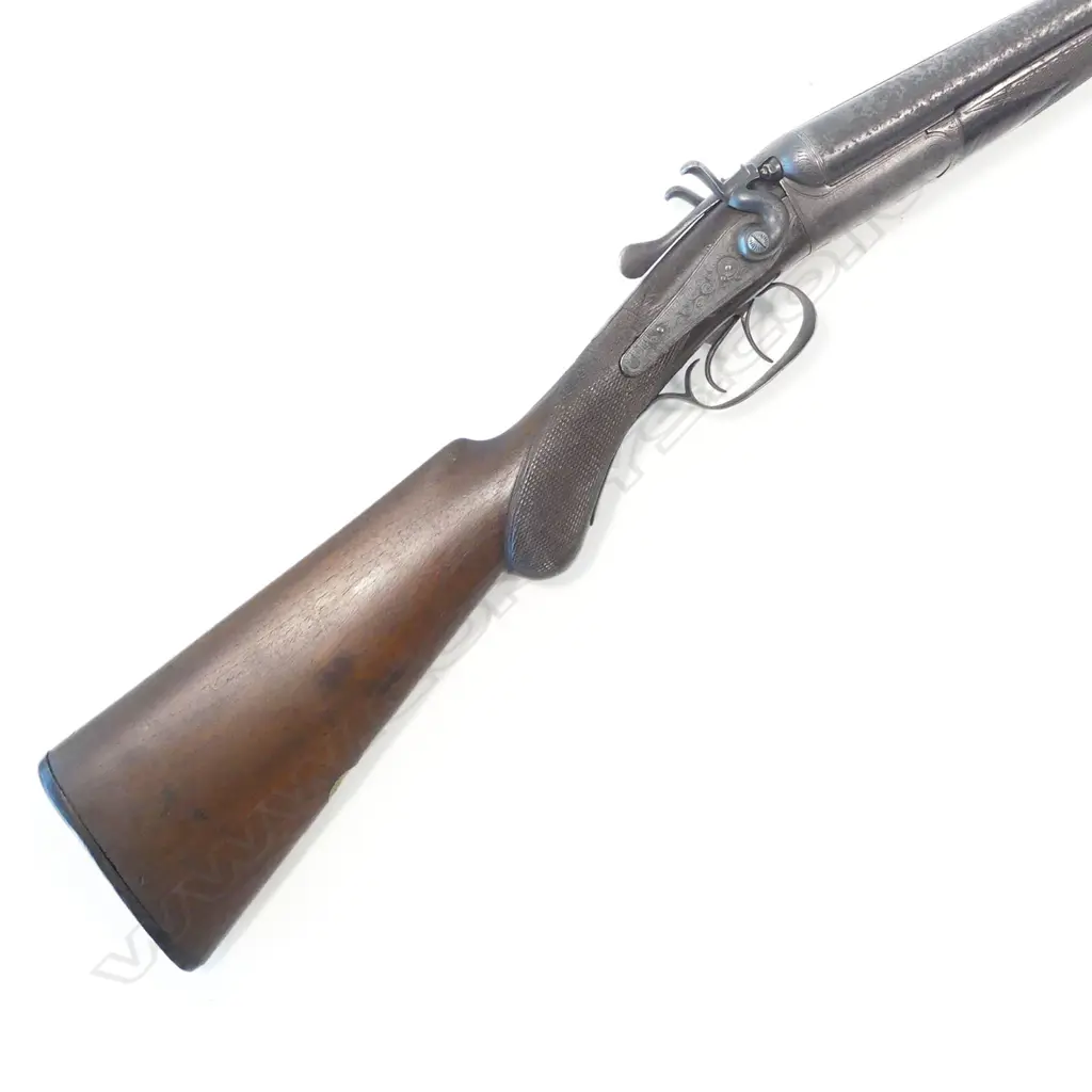 A 20 bore double barrel shotgun by R.B Rodda & Co., in green canvas case. Image 1++