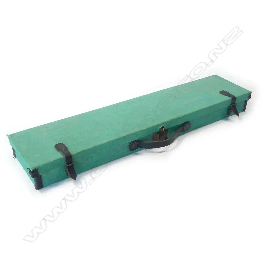 A 20 bore double barrel shotgun by R.B Rodda & Co., in green canvas case. Image 1++