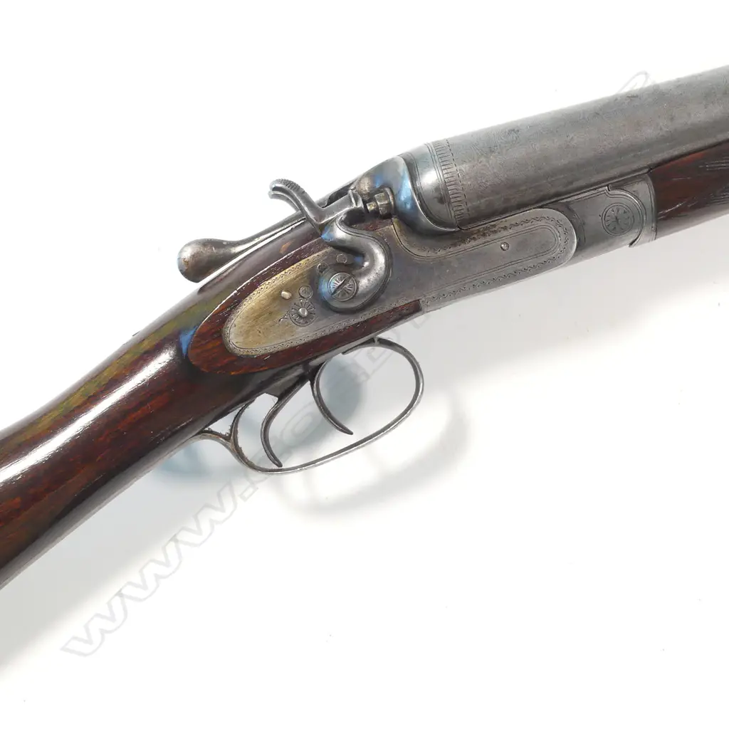 A double barrel open hammer shotgun, by Joseph Bourne & Son, Edinburgh, Image 1++