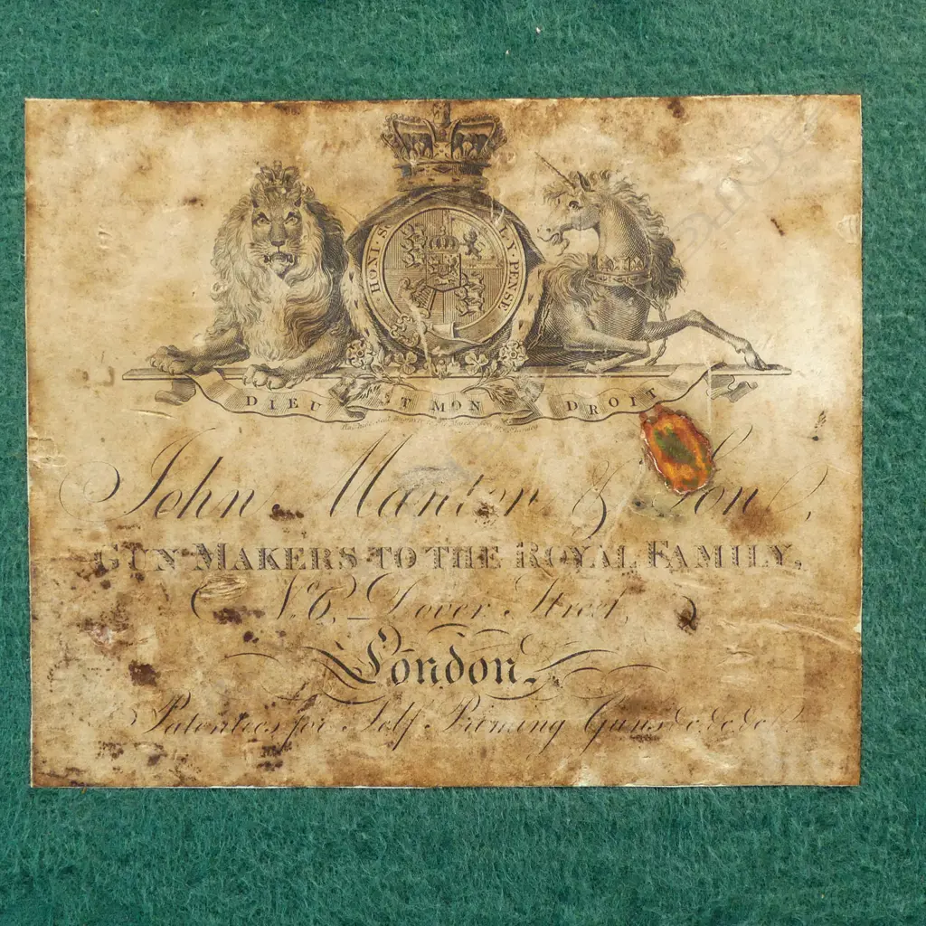 A fine early19thC .18 bore muzzle loading percussion double barrel sporting gun, by John Manton & Son, London, in baize lined fitted mahogany case. Image 1++