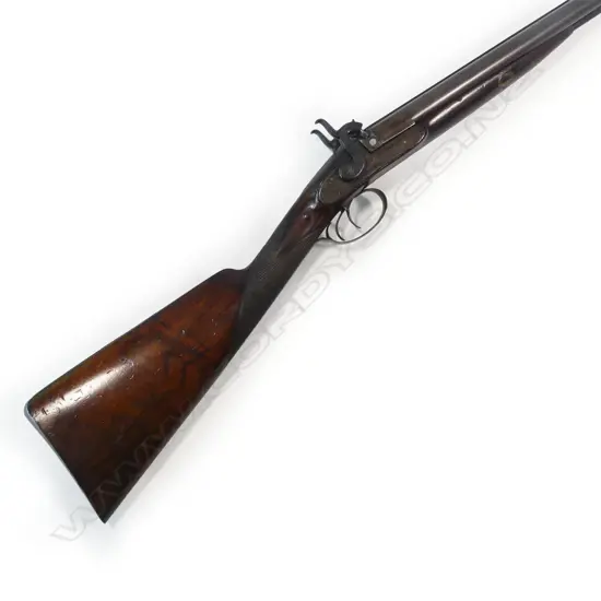 A fine early19thC .18 bore muzzle loading percussion double barrel sporting gun, by John Manton & Son, London, in baize lined fitted mahogany case.