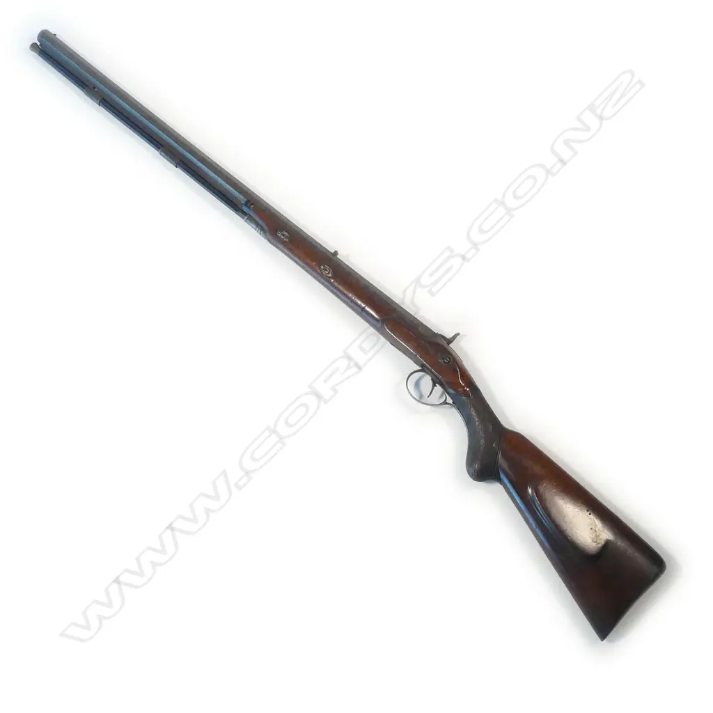 A .60 cal smoothbore muzzle loading percussion sporting rifle, by Baker, London, Image 1++