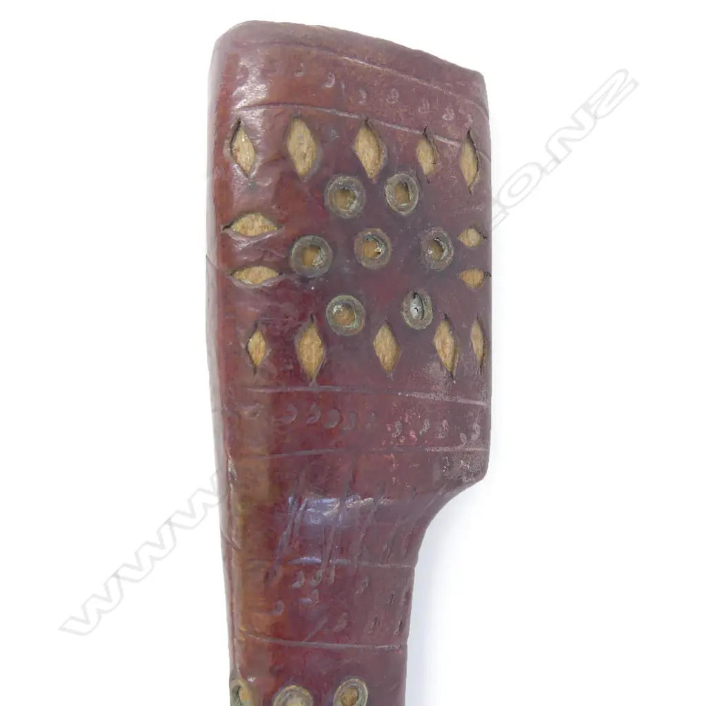A Persian pesh kabz dagger and scabbard, the  8” long T-backed blade with some rust areas, Image 1++