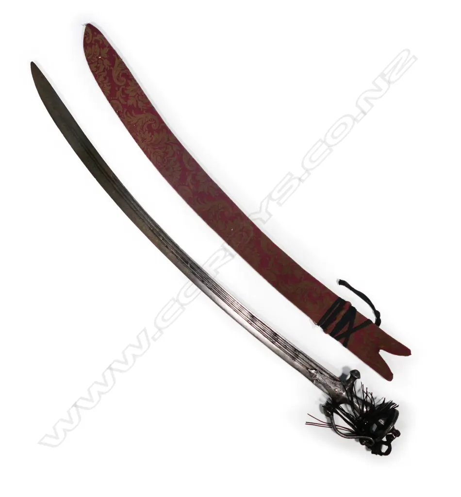 An Indian tulwar, with double fullered, watered blade, 19thC, Image 1++