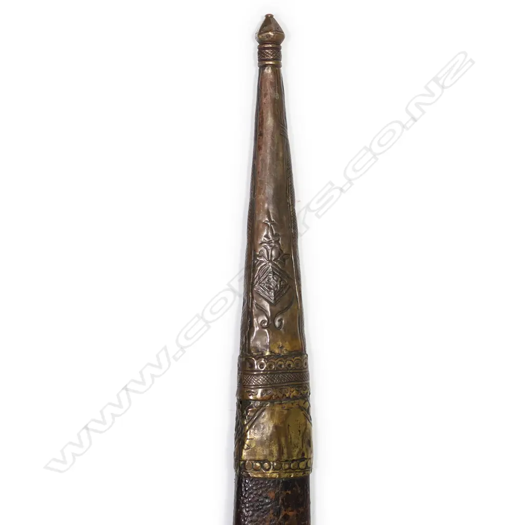 A 19thC Afghan Khyber knife (churra), with single edged, fullered yataghan blade, Image 1++