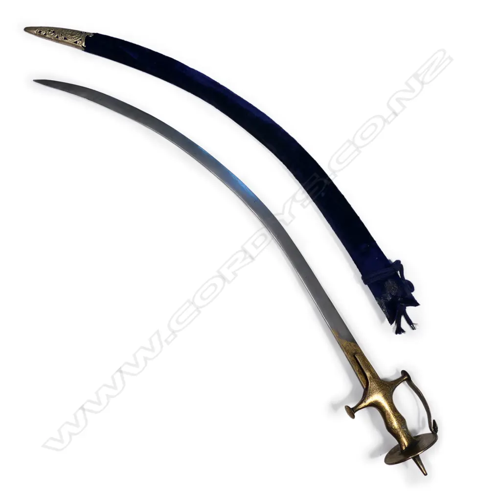 A  late19thC Indian shamshir sword, with gold niello to the hilt and ricasso, Image 1++