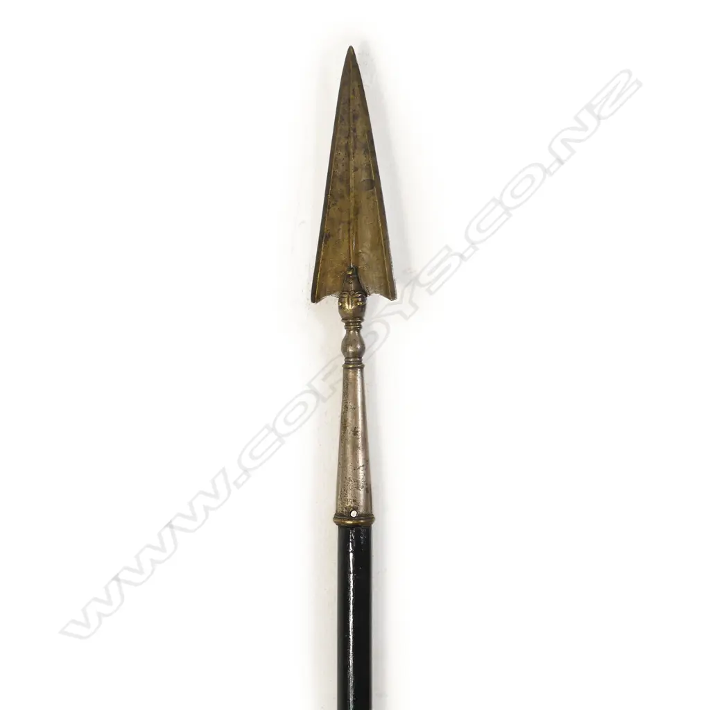 An Indian silvered brass ceremonial spearhead, Image 1++
