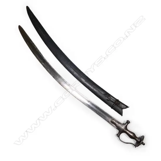 An Indian tulwar sword with scabbard, 18th/19thC.