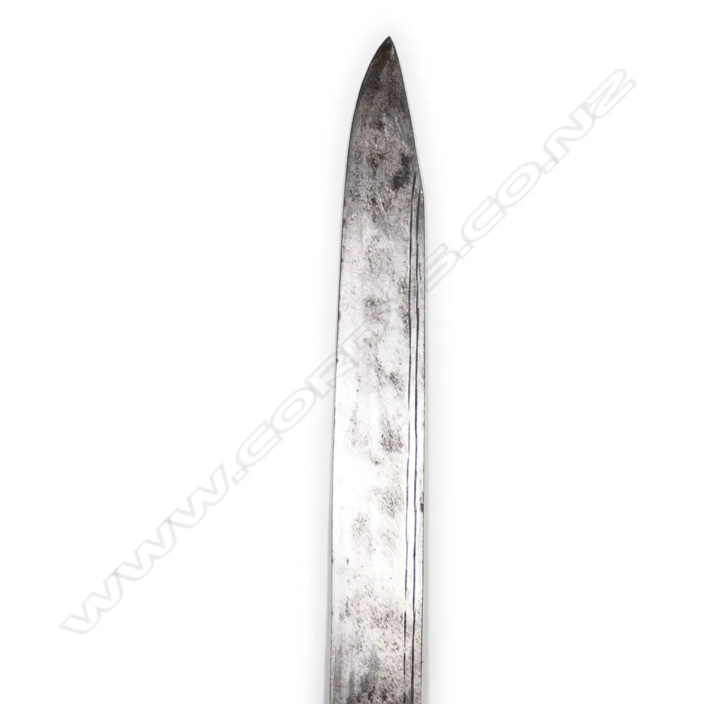 An 18/19thC Tibetan sword with ornately pierced steel scabbard and hilt, Image 1++