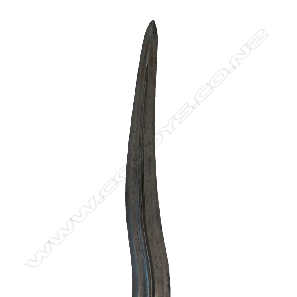 A Javanese Kris with wavy edged tapering iron blade, hardwood hilt covered with flowers and scrolling foliage, Image 1++