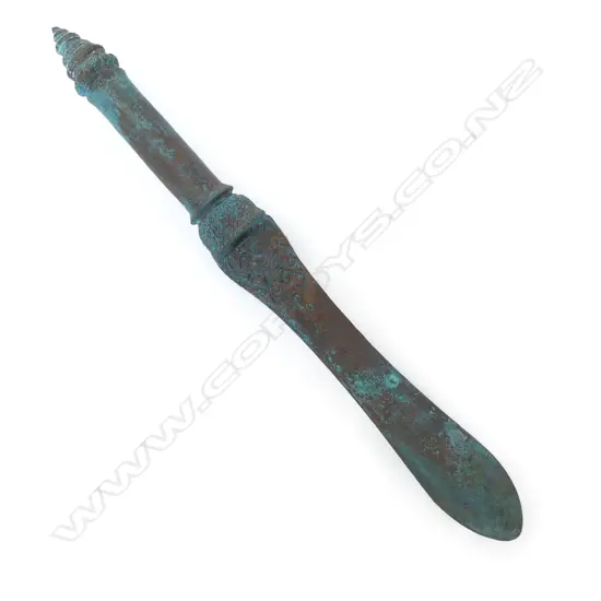 A Khmer bronze ritual sword, indeterminate age, possibly early 20thC,