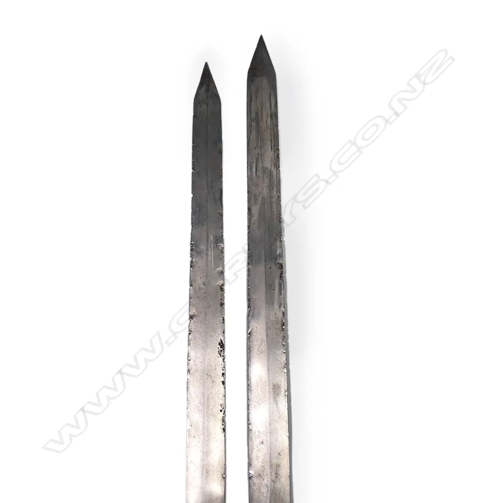 A unusual pair of Chinese, Qing dynasty paired swords (Shuang jian), in tortoiseshell sheathed scabbard, Image 1++
