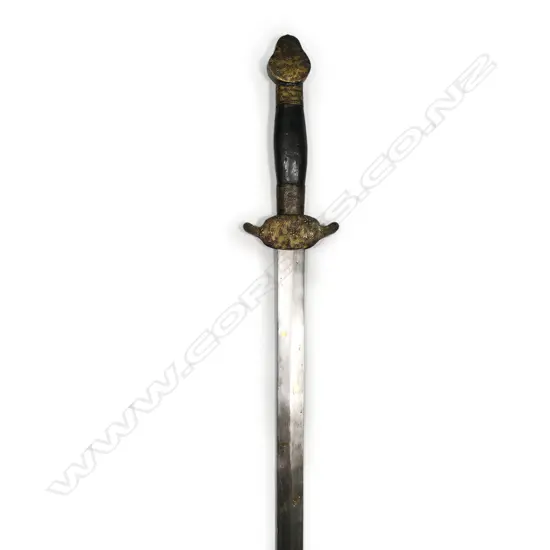 A Chinese Ming dynasty style sword, with gilt bronze mounts on scabbard and hilt,