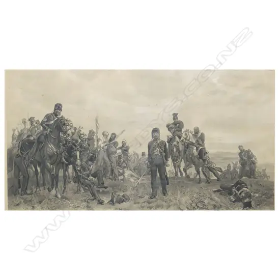 Victorian lithograph 'Balaclava The Return 25th October 1854',