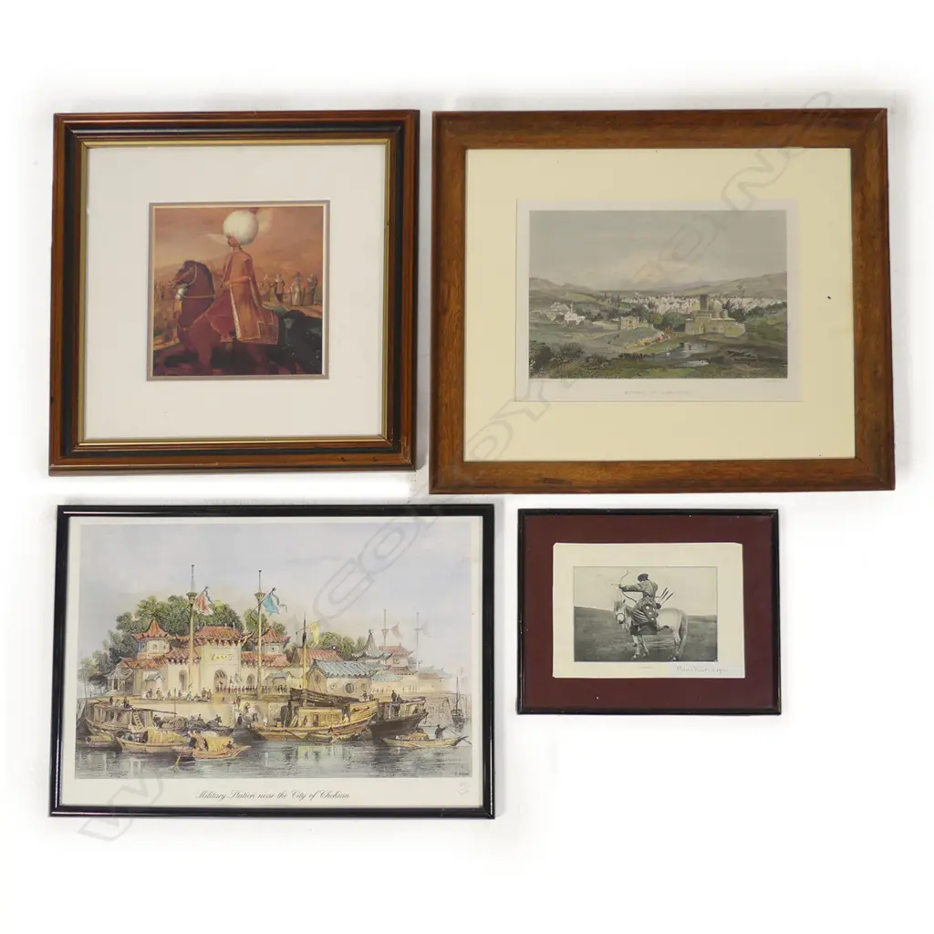 A collection of ten, mainly Islamic, hunting scene prints etc. Image 1++