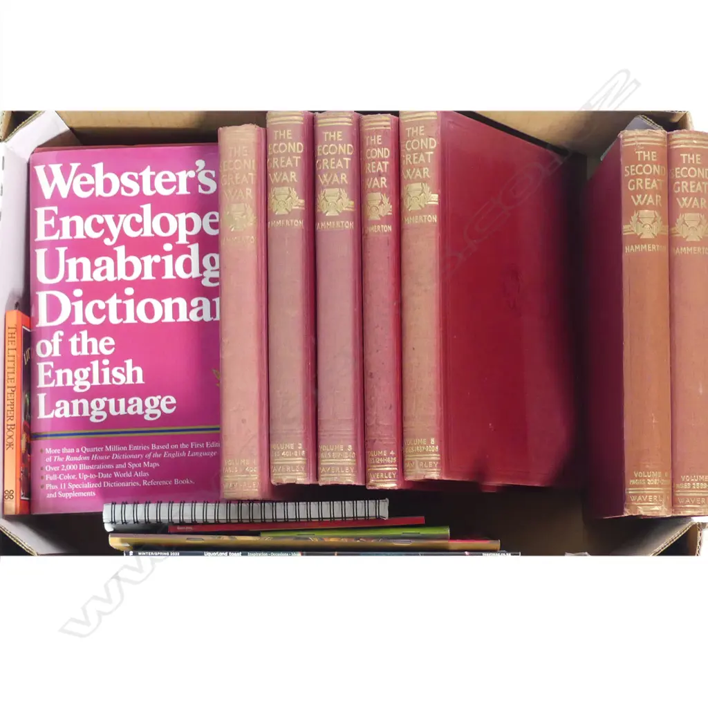 BOX OF BOOKS: 7 VOL SET 'The Second Great War' by Hammerton + dictionary etc Image 1++