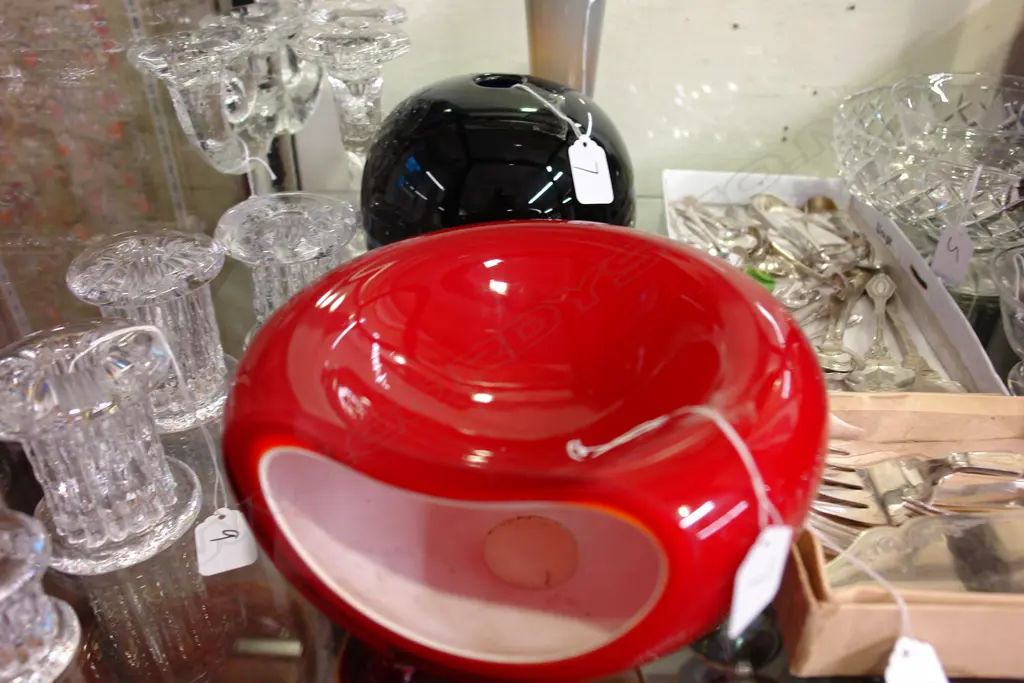 EVA SOLO SMILEY GLASS CASED BOWL & ART GLASS VASE Image 1++