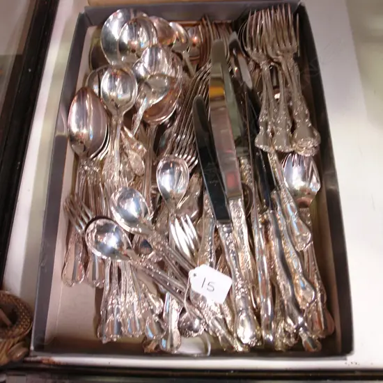 LARGE TRAY OF EP CUTLERY