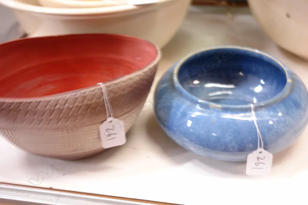 C.L. AMBRICO - BLUE VASE & ANOTHER UNGLAZED VASE Image 1++