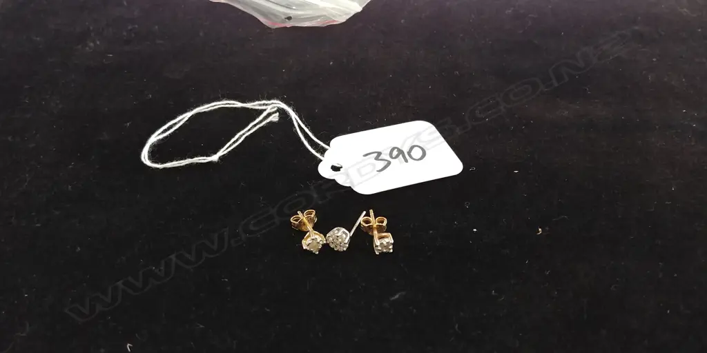 PAIR OF DIAMOND STUD EARRINGS PLUS ONE OTHER Image 1++