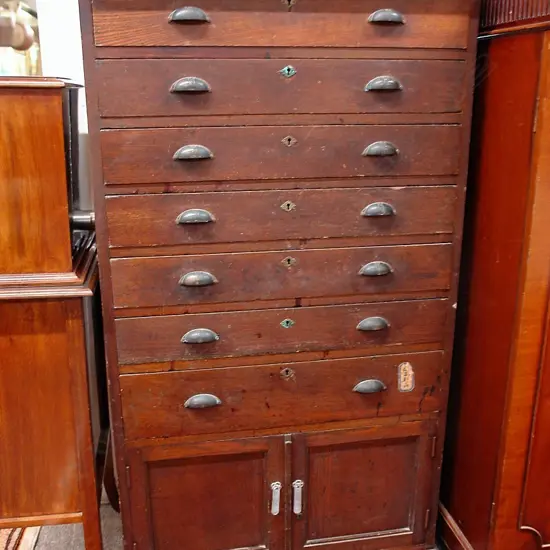 OAK CABINET 7 DRAWERS. 1930'S