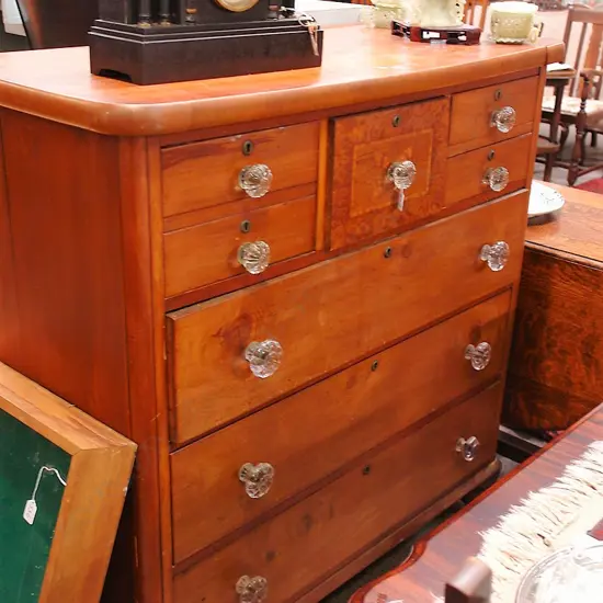 KAURI CHEST OF DRAWERS W/ CRYSTAL HANDLES