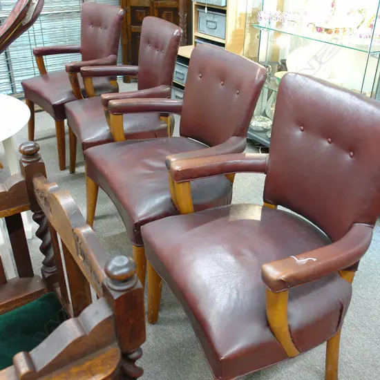 SET 4 1940'S BOARDROOM CHAIRS EX.FOSTERS CHANDLERY