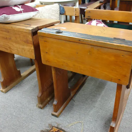 OLD COLONIAL SCHOOL DESK FLIP TOP