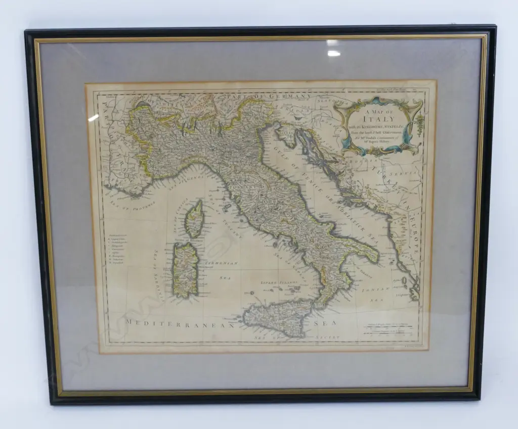 18THC MAP OF ITALY FRAMED Image 1++