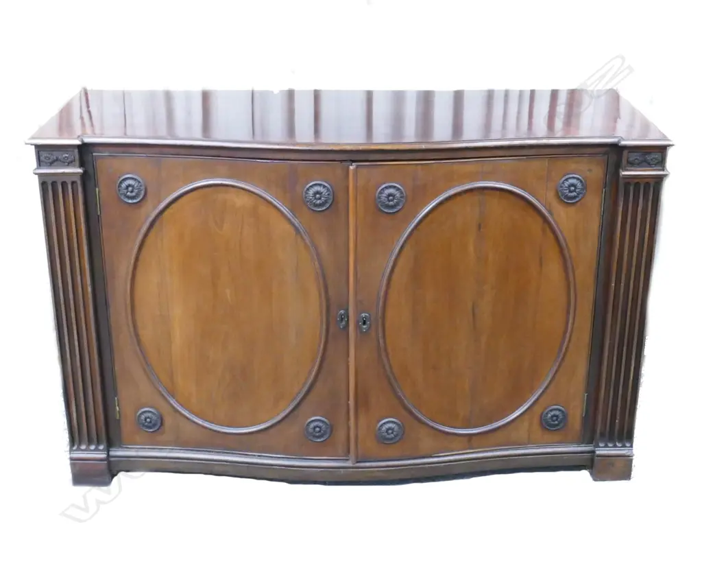 A Victorian mahogany bowfront sideboard Image 1++