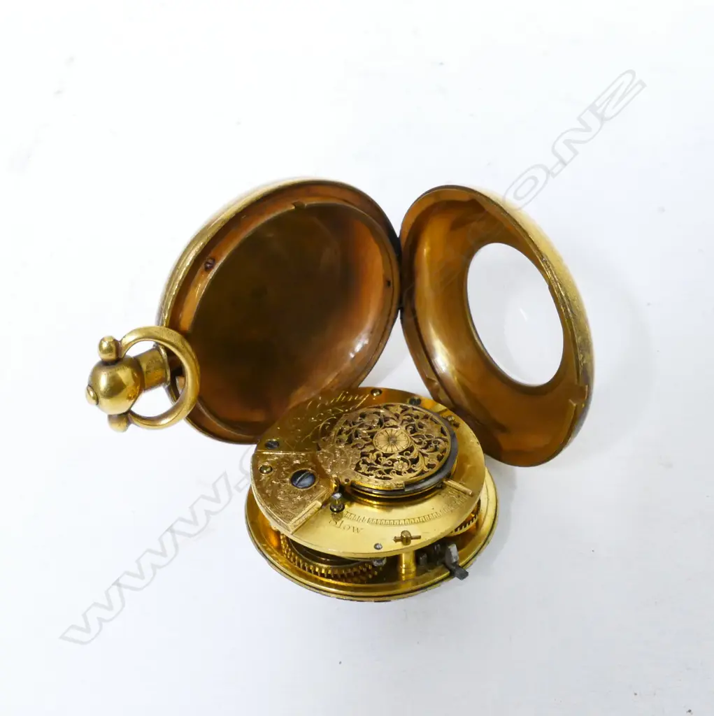 A 19thC gilt cased half hunter pocket watch Image 1++
