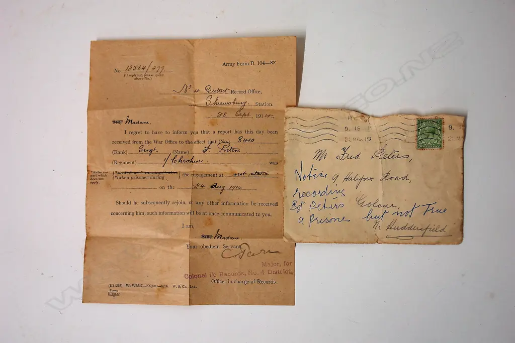 PETERS FAMILY ARCHIVE; WWI DOCUMENTS, RODD CUTLERY Image 1++