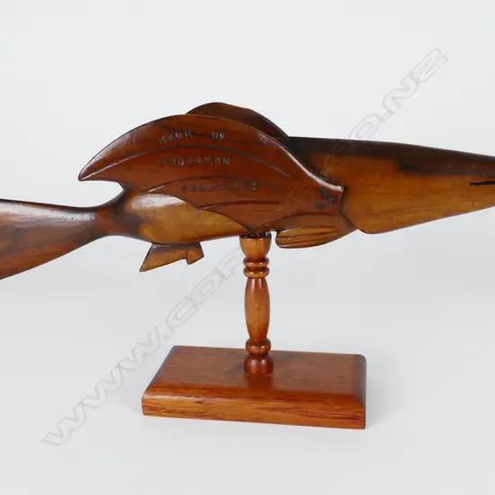 A Pitcairn Island carved wood flying fish