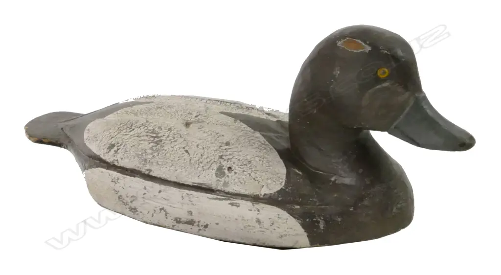 A large c.1930 Bluebill wooden duck decoy Image 1++