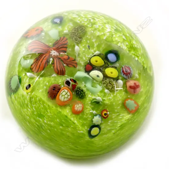 A Garry Nash millefiori glass paperweight