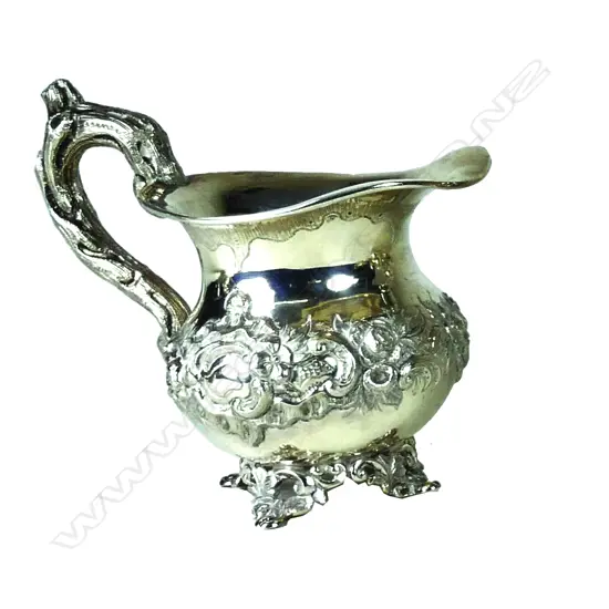 A 19thC Dutch silver cream jug