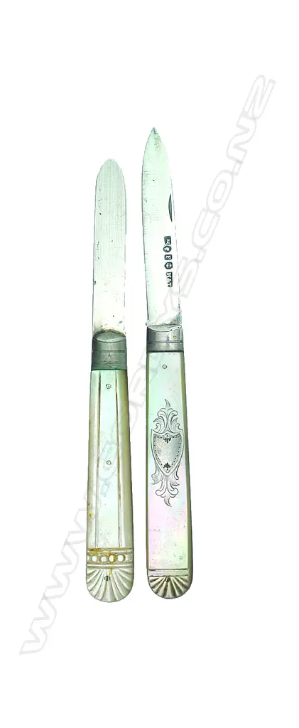 Two silver folding fruit knives Image 1++