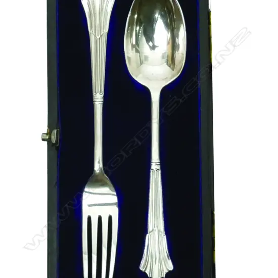 BOXED S/SILVER CHRISTENING SPOON & FORK