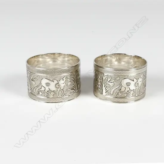 PR OF INDIAN STG SERVIETTE RINGS (UNMARKED)
