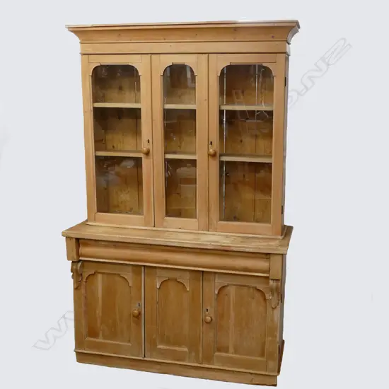 A Victorian pine kitchen dresser