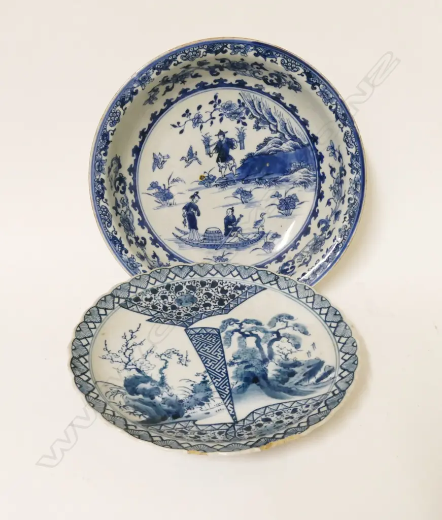 CHINESE B&W DISH AND BOWL Image 1++