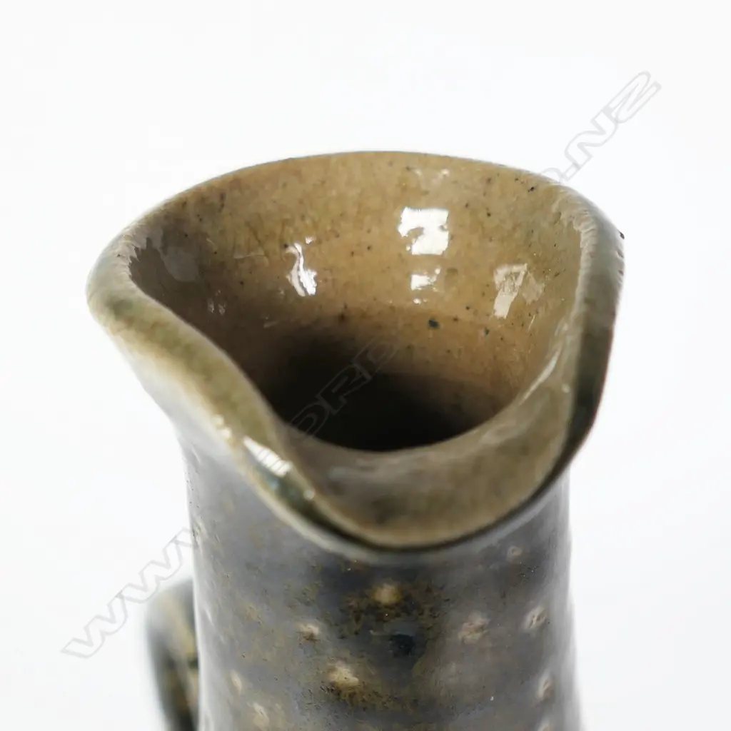 Mirek Smisek (1925-2013) early manganese salt glazed slender pouring bottle, Image 1++