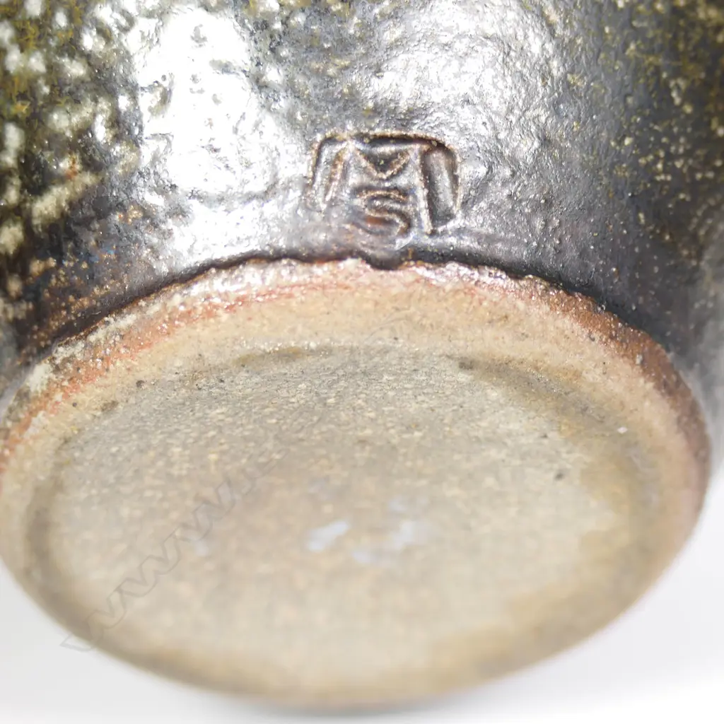 Mirek Smisek (1925-2013) early dark salt glazed small vase of ovoid form, Image 1++