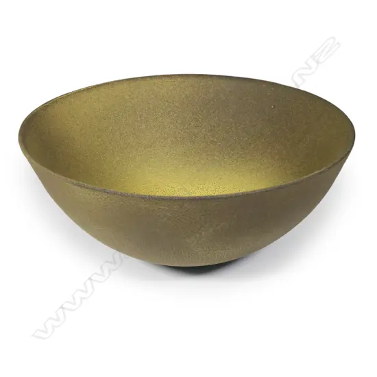 Len Castle (1924-2011) large and deep yellow sulphur bowl,