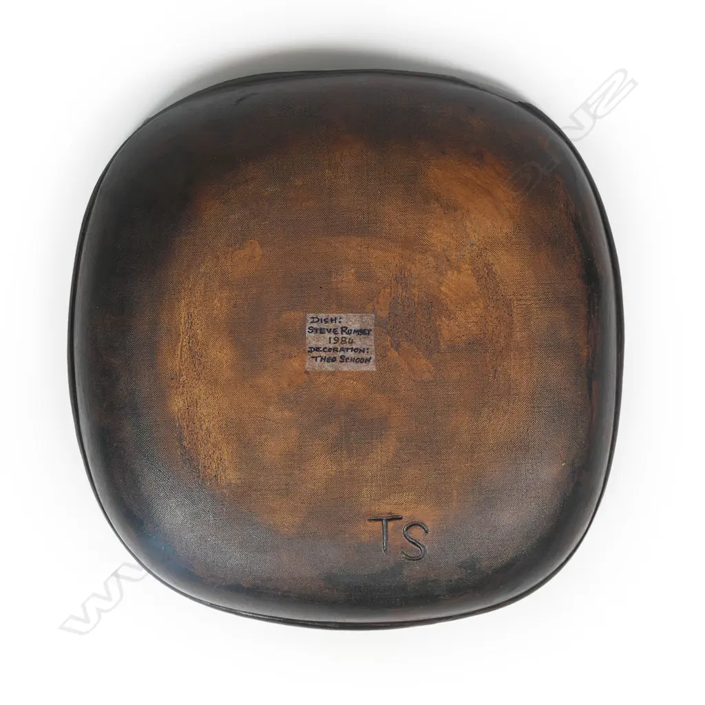 Theo Schoon, Len Castle & Steve Rumsey rare and important press moulded stoneware dish, Image 1++