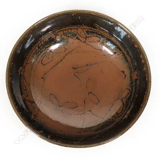 Len Castle (1924-2011) large tenmoku blossom stoneware bowl,